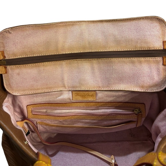 Dooney and Bourke Leather Tote Bag Brown Waves - Picture 7 of 12